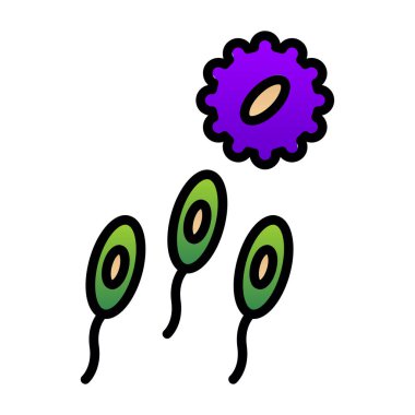 bakteri ve mikrop simgesi. anahat bakteri ve mikro bakteri vektör rengi düz izole