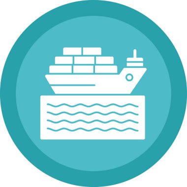 Kargo gemisi kutsal kişilerin resmi, vektör çizim