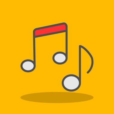 müzik nota simgesi, vektör illüstrasyonu