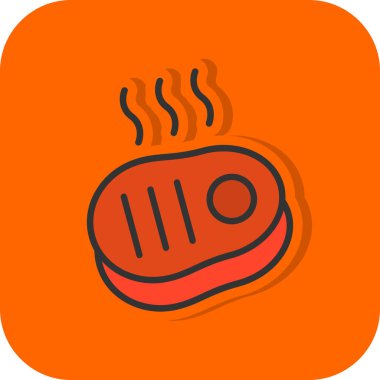 Biftek ikonunun vektör çizimi 