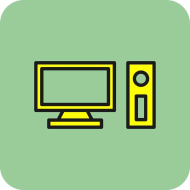 pc bilgisayar simgesinin vektör illüstrasyonu 