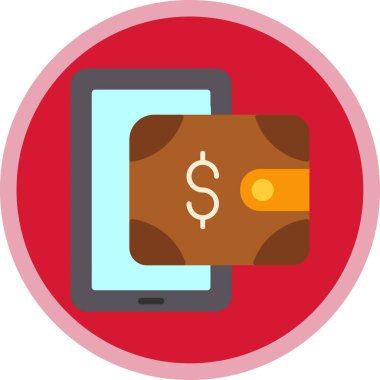 dijital cüzdan simgesi, vektör illüstrasyonu basit tasarım