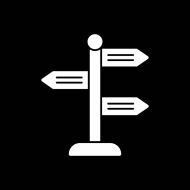 Yön, işaret direği simgesi. Basit vektör illüstrasyonu