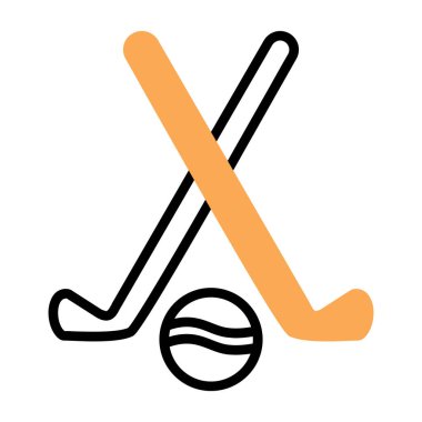 Buz hokeyi sopası ve disk ikonu. Web için hokey sopası vektör simgesinin özet çizimi.