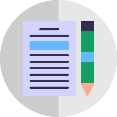 Kağıt ve kalem. Web simgesi basit illüstrasyon