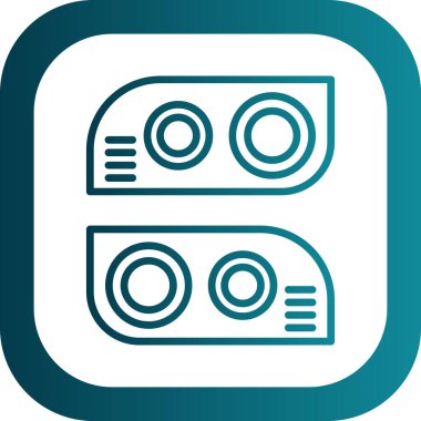 İki Araba Işıkları simgesi, vektör illüstrasyonu