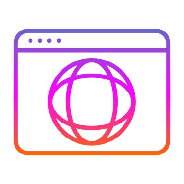 Web tarayıcı simgesi, vektör illüstrasyonu basit tasarım