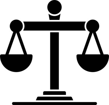 adalet ölçeği simgesi, vektör illüstrasyonu