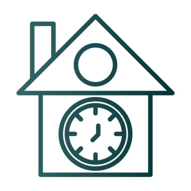 Cuckoo Saat simgesinin vektör çizimi 