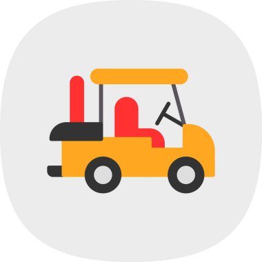 Golf Arabası simgesinin vektör illüstrasyonu