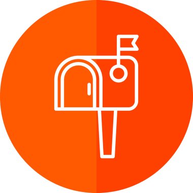 Posta kutusu düz simgesi, vektör illüstrasyonu