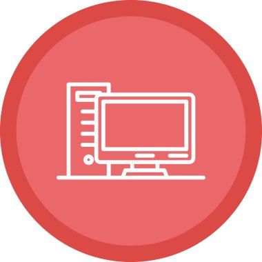 pc bilgisayar simgesinin vektör illüstrasyonu 