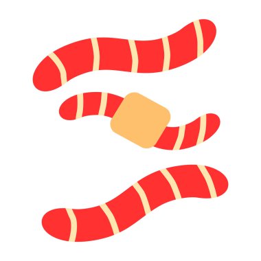 vektör karikatür kırmızı çizgili baston