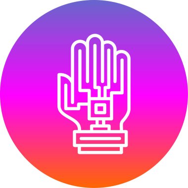 Haptic Geribildirim Eldiven Simgesi, vektör illüstrasyonu