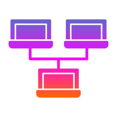 Yerel ağ simgesi, vektör illüstrasyonu basit tasarım