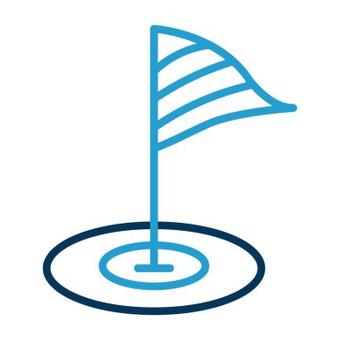 Golf bayrağı simgesinin vektör illüstrasyonu 