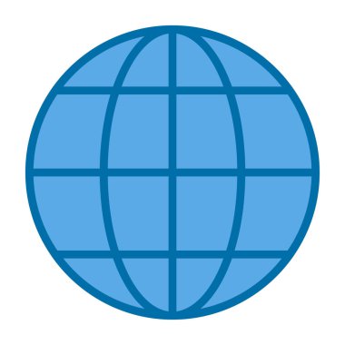 dünya vektörü renk çizgisi simgesi