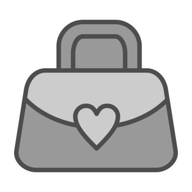 kalp çuvalı ikon vektörü web ve mobil uygulama tasarımınız için beyaz arkaplanda izole edilmiş, kalp çantası logosu konsepti