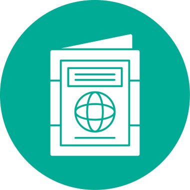 Pasaport web simgesi vektör illüstrasyonu