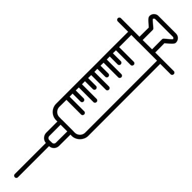 Şırınga vektör simgesi. düz biçim illüstrasyon sembolü