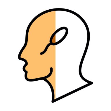 insan profilli renk çizgisi simgesi tasarımı