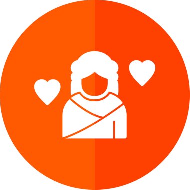 Kalbi olan Afrodit düz simge 