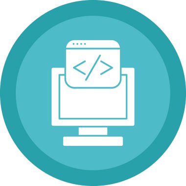 Web kodlama simgesi. Web için kodlama vektör simgelerinin basit illüstrasyonu