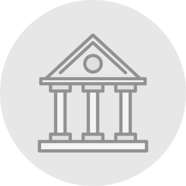 Banka binası. Web simgesi basit illüstrasyon