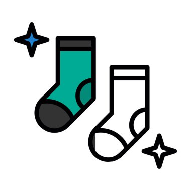 iki çorap düz simgesi, vektör illüstrasyonu