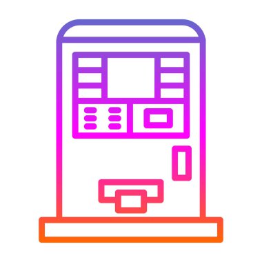 atm makine simgesi, vektör illüstrasyonu basit tasarım