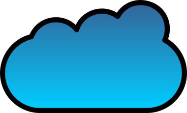 Basit Bulutlu hava simgesi, vektör illüstrasyonu