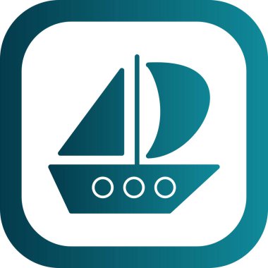 Yelkenli tekne ikonu. Web için yelkenli tekne vektör simgesinin özet çizimi 