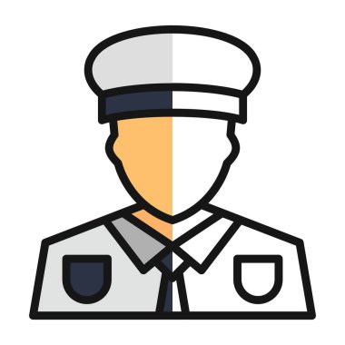 Polis memuru kutsal kişilerin resmi, vektör çizim