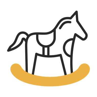 Sallanan at oyuncağı simgesi, vektör illüstrasyonu