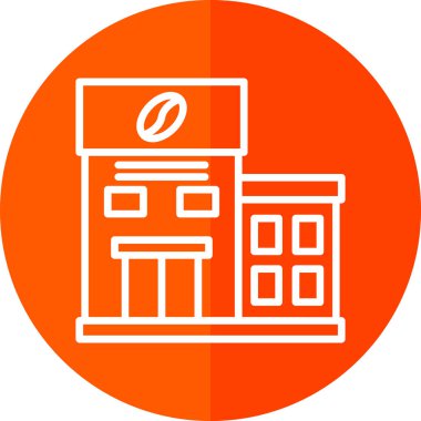 Kafe binası simgesi, vektör illüstrasyon tasarımı