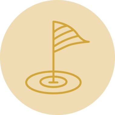 Golf bayrağı simgesinin vektör illüstrasyonu 