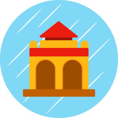 Bir bina simgesinin vektör illüstrasyonu