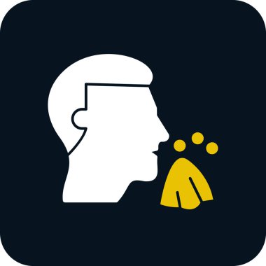 Konuşma balonu simgesi olan bir adam