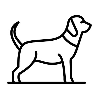 evcil köpek vektörü ince çizgi simgesi