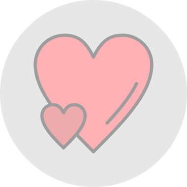 Kalp simgesi, vektör illüstrasyonu basit tasarım