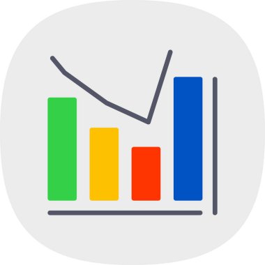 Bar grafik simgesinin vektör illüstrasyonu 