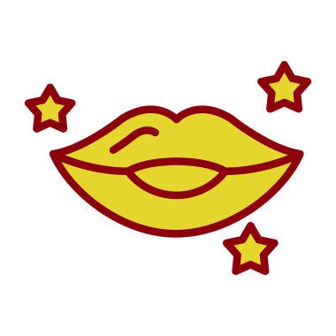 Dudaklar. Web simgesi basit illüstrasyon 