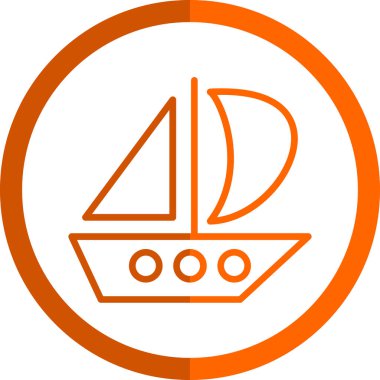 Yelkenli tekne ikonu. Web için yelkenli tekne vektör simgesinin özet çizimi 