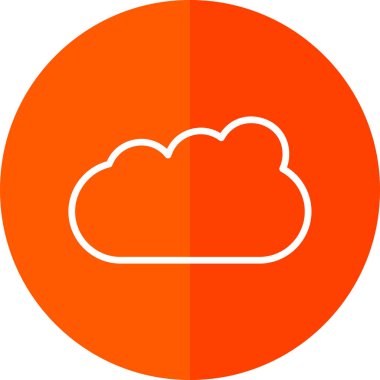 Basit Bulutlu hava simgesi, vektör illüstrasyonu