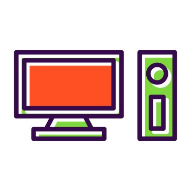 pc bilgisayar simgesinin vektör illüstrasyonu 