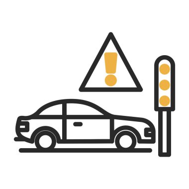 yol trafik sinyal simge vektör çizim tasarımı