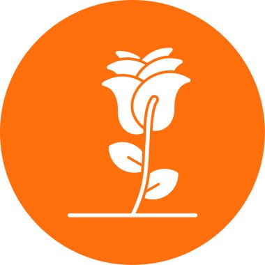 Gül çiçeği. Web simgesi basit illüstrasyon 