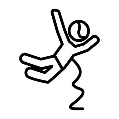 Adam dans eden ikon ana hatları vektörü. Dans eden adam. dans et