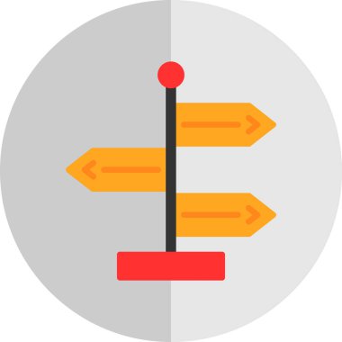 Yön, işaret direği simgesi. Basit vektör illüstrasyonu