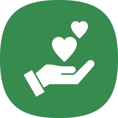 bağış vektörü ikonu. biçim iki renkli düz simge, yeşil ve gri renkler, yuvarlak açılar, beyaz arkaplan